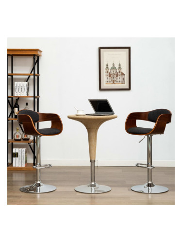 Sonata Бар стол, сив, извито дърво и текстил