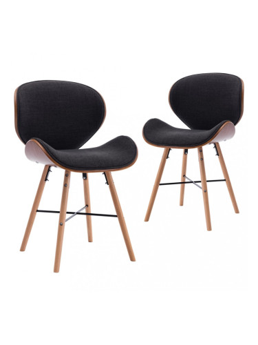 Sonata Трапезни столове, 2 бр, тъмносиви, текстил и извито дърво