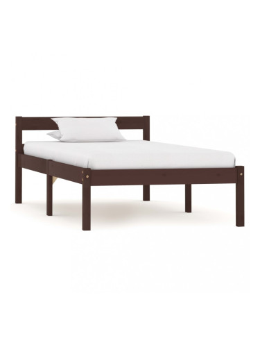 Sonata Рамка за легло, тъмнокафява, бор масив, 100x200 см