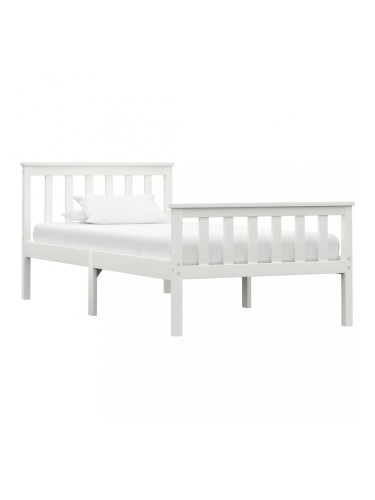 Sonata Рамка за легло, бяла, бор масив, 100х200 см