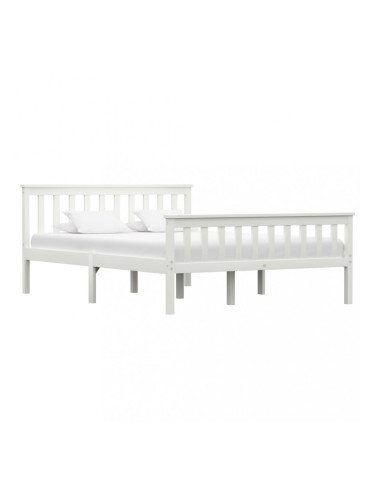 Sonata Рамка за легло, бяла, борова дървесина масив, 140x200 cм