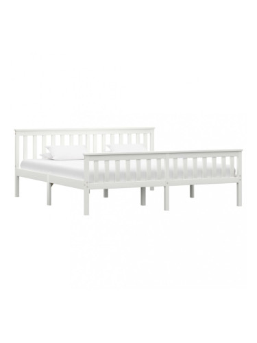 Sonata Рамка за легло, бяла, борова дървесина масив, 180x200 cм