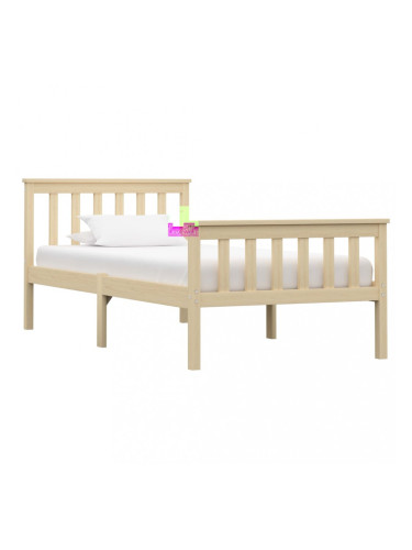 Sonata Рамка за легло, естествен цвят, борово дърво масив, 100x200 cм