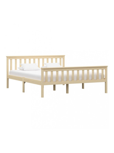 Sonata Рамка за легло, естествен цвят, борово дърво масив, 160x200 cм