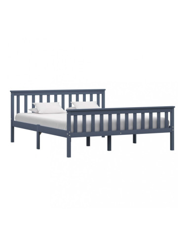 Sonata Рамка за легло, сива, борово дърво масив, 160x200 cм