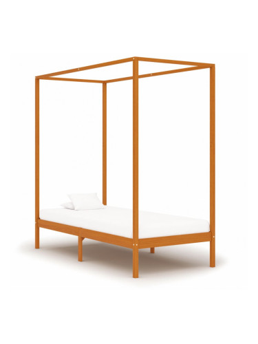 Sonata Рамка за легло с балдахин, меденокафява, бор масив, 90x200 см