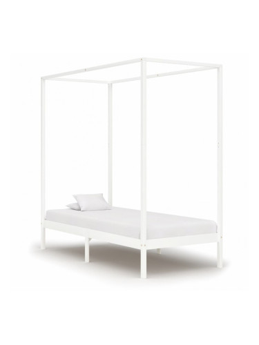 Sonata Рамка за легло с балдахин, бяла, бор масив, 100х200 см