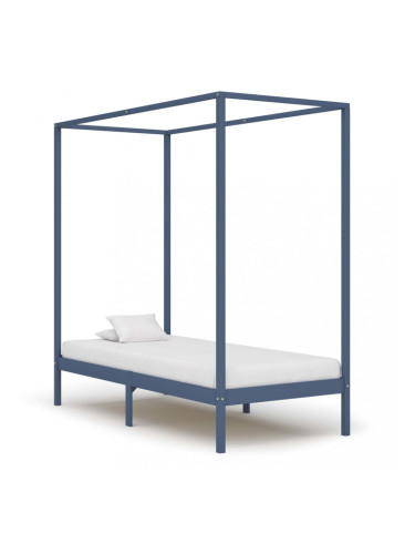 Sonata Рамка за легло с балдахин, сива, бор масив, 100х200 см