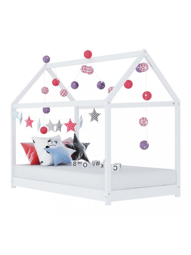 Sonata Рамка за детско легло, бяла, бор масив, 70x140 см