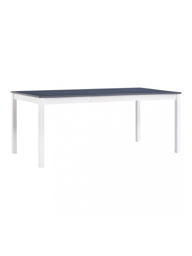 Sonata Трапезна маса, бяло и сиво, 180x90x73 см, борова дървесина