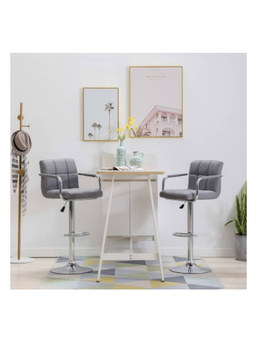 Sonata Бар столове, 2 бр, светлосиви, текстил