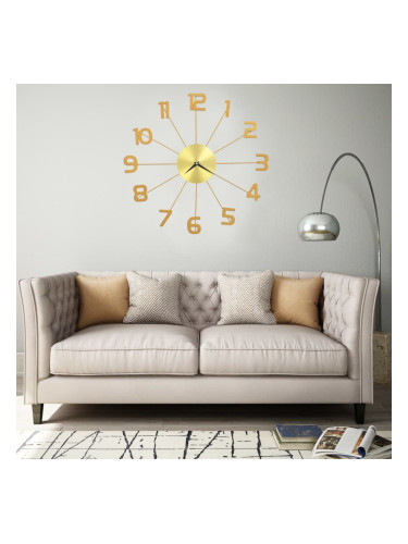 Sonata Стенен часовник, метал, 50 см, златист