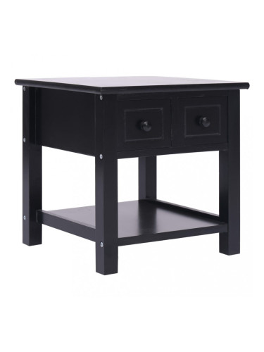 Sonata Странична маса, черна, 40x40x40 см, дърво от пауловния