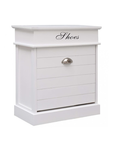 Sonata Шкаф за обувки, бял, 50x28x58 см, дърво от пауловния