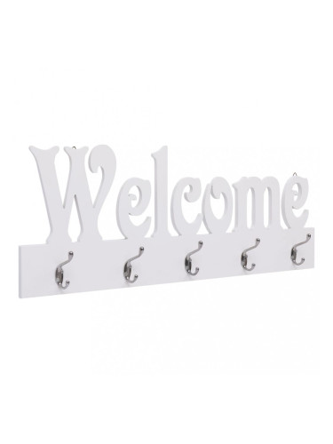 Sonata Стенна закачалка за палта WELCOME, бяла, 74x29,5 см