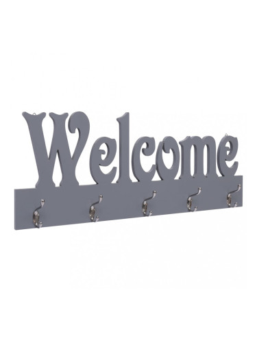 Sonata Стенна закачалка за палта WELCOME, сива, 74x29,5 см