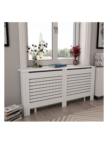 Sonata Параван за радиатор, бял, 172x19x81,5 см, МДФ