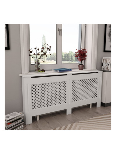 Sonata Параван за радиатор, бял, 172x19x81,5 см, МДФ