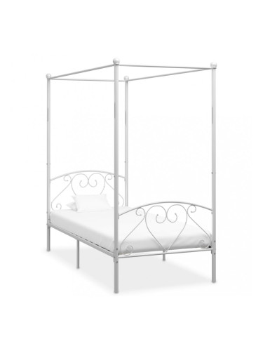 Sonata Рамка за легло с балдахин, бяла, метал, 90x200 cм