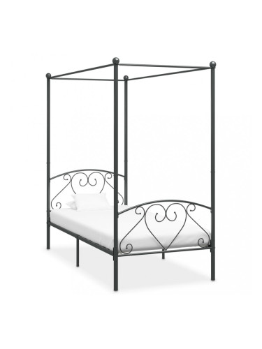 Sonata Рамка за легло с балдахин, сива, метал, 90x200 cм