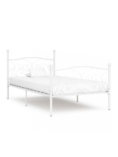 Sonata Рамка за легло с ламелна основа, бяла, метал, 90x200 см