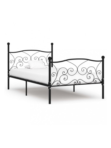 Sonata Рамка за легло с ламелна основа, черна, метал, 90x200 см