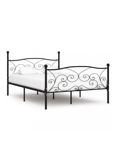 Sonata Рамка за легло с ламелна основа, черна, метал, 120x200 см