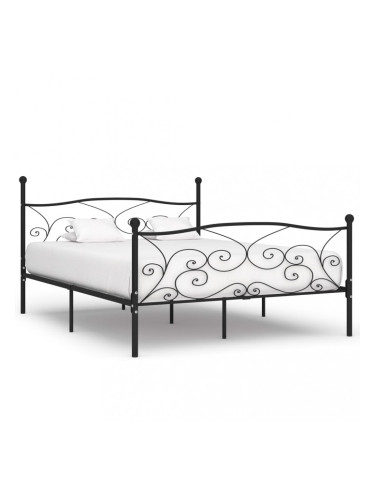 Sonata Рамка за легло с ламелна основа, черна, метал, 200x200 см