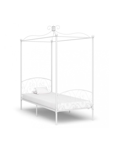 Sonata Рамка за легло с балдахин, бяла, метал, 100x200 cм