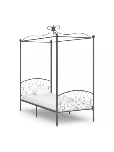 Sonata Рамка за легло с балдахин, сива, метал, 90x200 cм