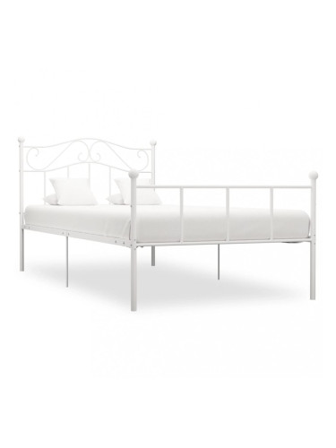 Sonata Рамка за легло, бяла, метал, 100x200 cм