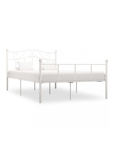 Sonata Рамка за легло, бяла, метал, 120x200 cм