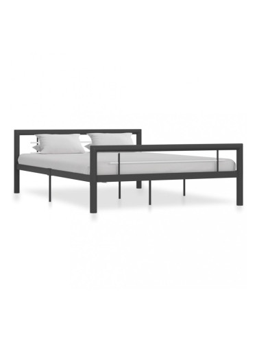 Sonata Рамка за легло, сиво и бяло, метал, 120x200 cм