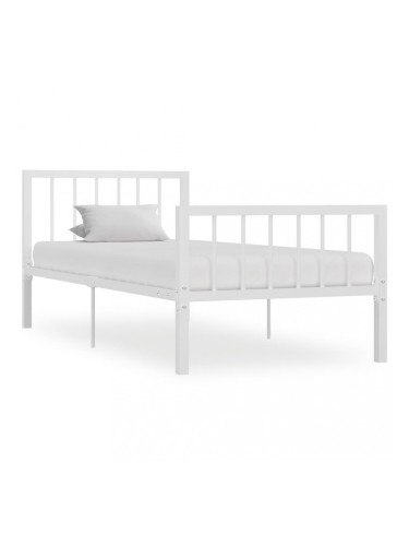 Sonata Рамка за легло, бяла, метал, 100x200 cм