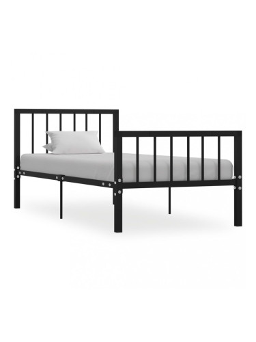 Sonata Рамка за легло, черна, метал, 100x200 cм