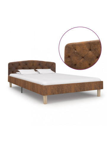 Sonata Рамка за легло, кафява, изкуствен велур, 120x200 см