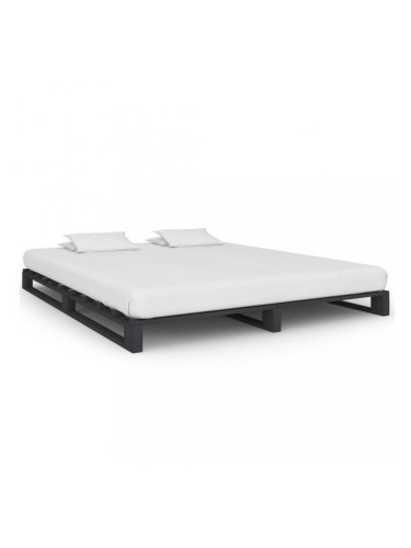 Sonata Палетна рамка за легло, сива, бор масив, 160х200 см