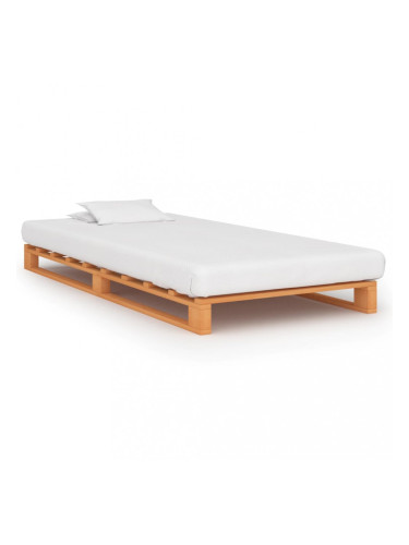Sonata Палетна рамка за легло, кафява, бор масив, 90х200 см