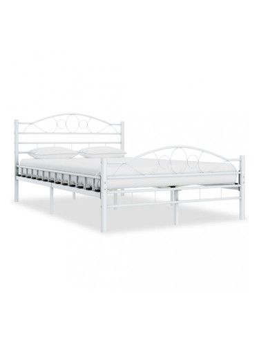 Sonata Рамка за легло, бяла, метал, 120x200 cм