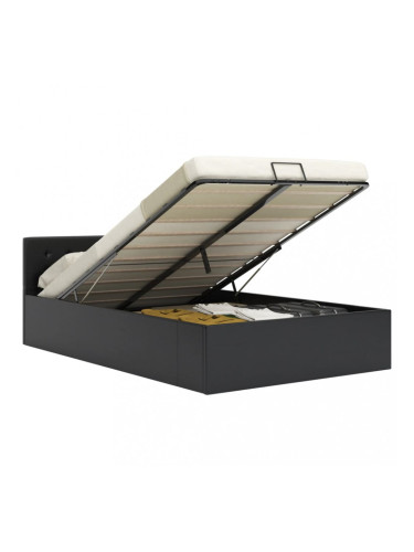 Sonata Легло с повдигащ механизъм, черно, изкуствена кожа, 120x200 cм
