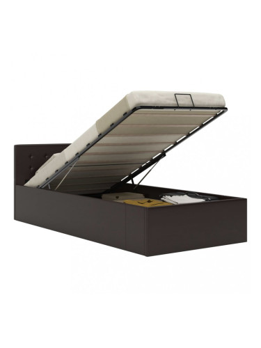 Sonata Легло с повдигащ механизъм, сиво, изкуствена кожа, 90x200 cм