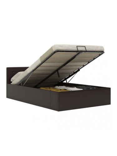 Sonata Легло с повдигащ механизъм, сиво, изкуствена кожа, 120x200 cм