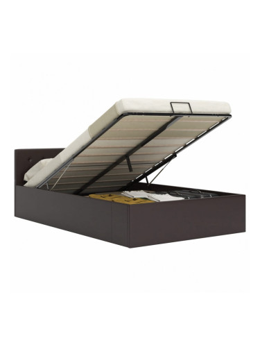 Sonata Легло с повдигащ механизъм, сиво, изкуствена кожа, 160x200 cм