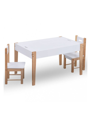 Sonata Детска маса със столчета за рисуване, 3 части, черно и бяло