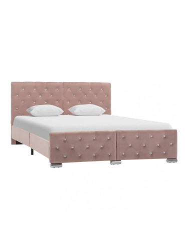 Sonata Рамка за легло, розова, текстил, 140x200 см