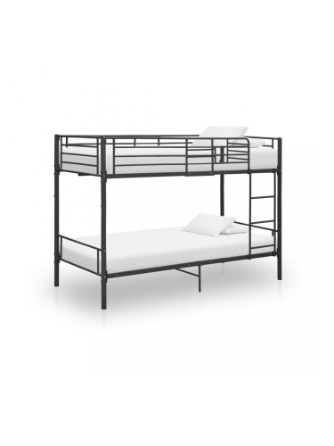 Sonata Двуетажно легло, черно, метал, 90x200 см