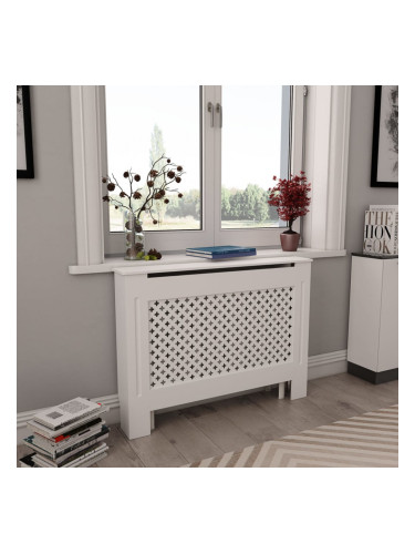 Sonata Паравани за радиатори, 2 бр, бели, 112x19x81,5 см, МДФ