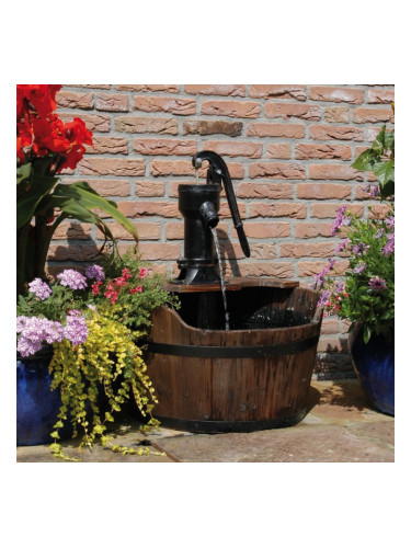 Градинско декоративно буре с помпа за вода