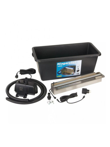 Ubbink градински водопад 60 см, с LED и помпа