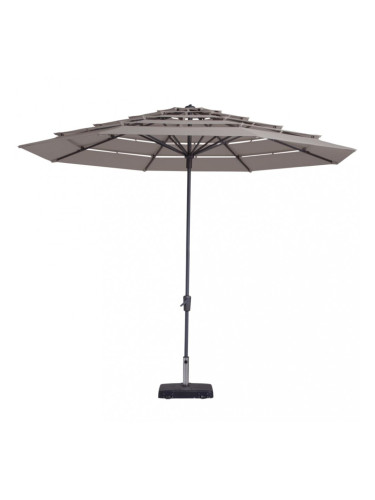 Madison Градински чадър Syros 350 см отворена структура таупе кръгъл